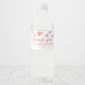 Étiquette Pour Bouteilles D'eau Red Pink Hearts Saint Valentin fête d'anniversaire (Devant)