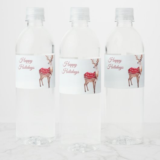 Étiquette Pour Bouteilles D'eau Reindeer Holiday (Bouteilles)