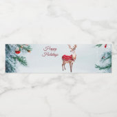 Étiquette Pour Bouteilles D'eau Reindeer Holiday (Étiquettes simples)