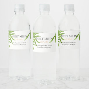 Étiquette Pour Bouteilles D'eau Rencontre à Miami pour un voyage de fête de bachel