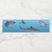 Étiquette Pour Bouteilles D'eau Requins (Étiquettes simples)