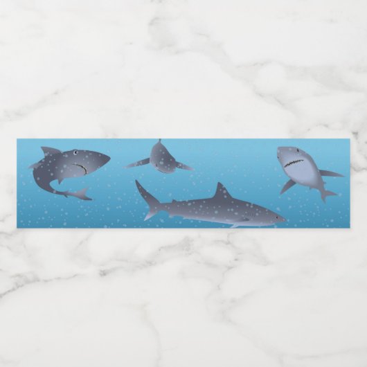 Étiquette Pour Bouteilles D'eau Requins (Étiquettes simples)
