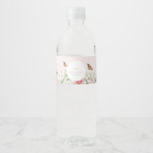 Restez Hydraté Bouteille d'Eau de Mariage Florale