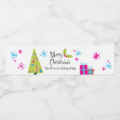 Étiquette Pour Bouteilles D'eau Retro Joyeux Noël, Fêtes (Étiquettes simples)