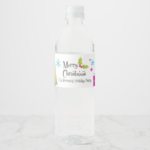 Étiquette Pour Bouteilles D'eau Rétro Joyeux Noël, vacances