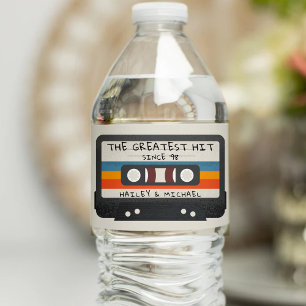 Étiquette Pour Bouteilles D'eau Retro Vintage Le Mariage Cassette le plus touché