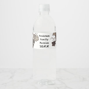 Étiquette Pour Bouteilles D'eau Réunion en famille Vin de raisin Vintage Grand évé