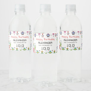 Étiquette Pour Bouteilles D'eau Robots colorés mignons Robot pour enfants fête d'a