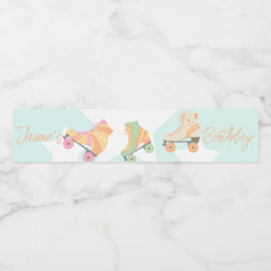 Étiquette Pour Bouteilles D'eau Rollerskate Anniversaire Pastel Stars