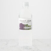 Étiquette Pour Bouteilles D'eau Romantique Plum violet Rose Élégant mariage (Devant)