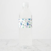 Étiquette Pour Bouteilles D'eau Rose bleue (Dos)