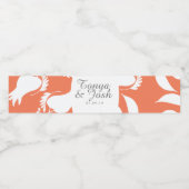 Étiquette Pour Bouteilles D'eau Rose de corail Silo Motif (Étiquettes simples)