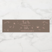 Étiquette Pour Bouteilles D'eau Rose Gold Dandelion Mariage simple et élégant (Étiquettes simples)