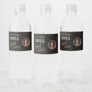Étiquette Pour Bouteilles D'eau Rose Gold Foil-Look Graduation Bouteille d'eau Éti