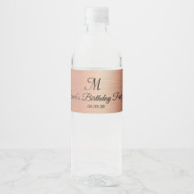 Rose Gold Noir Monogramme Mariage Anniversaire