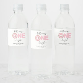 Étiquette Pour Bouteilles D'eau Rose Mignonne Petite Mademoiselle 1er Anniversaire