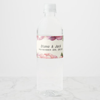 Étiquette Pour Bouteilles D'eau Rose rose délabrée
