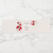 Étiquette Pour Bouteilles D'eau Roses de papier rouge et rose (Étiquettes simples)