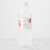 Étiquette Pour Bouteilles D'eau Roses de papier rouge et rose (Devant)