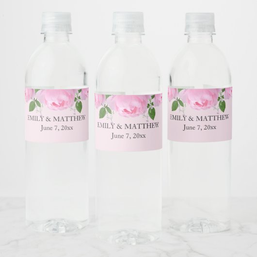 Étiquette Pour Bouteilles D'eau Roses roses parfumées, Mariage (Bouteilles)