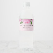 Étiquette Pour Bouteilles D'eau Roses roses parfumées, Mariage (Devant)