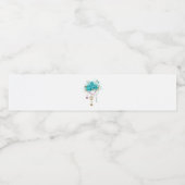 Étiquette Pour Bouteilles D'eau Roses turquoise avec touches (Étiquettes simples)