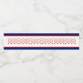 Étiquette Pour Bouteilles D'eau Rouge, blanc, bleu, drapeau, étoiles, flèches, 4 j (Étiquettes simples)