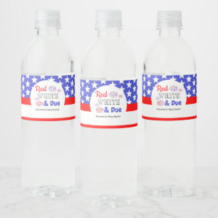 Étiquette Pour Bouteilles D'eau Rouge blanc et Baby shower dû