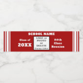 Étiquette Pour Bouteilles D'eau Rouge et blanc, Réunion de classe (Étiquettes simples)