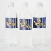 Étiquette Pour Bouteilles D'eau Royal Blue Gold Prince Anniversaire (Bouteilles)
