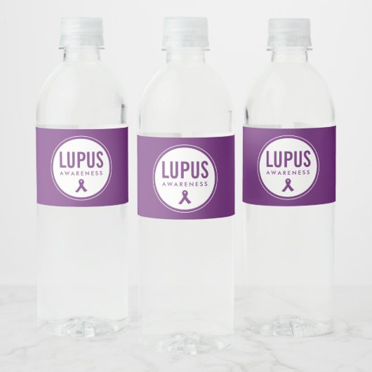 Étiquette Pour Bouteilles D'eau Ruban de sensibilisation Lupus pourpre (Bouteilles)