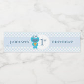 Étiquette Pour Bouteilles D'eau Rue Sésame | Cookie Monster Baby Anniversaire (Étiquettes simples)