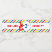 Étiquette Pour Bouteilles D'eau Rue Sésame | Elmo - Anniversaire Arc-en-ciel (Étiquettes simples)