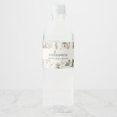 Étiquette Pour Bouteilles D'eau Rustic Winter Woodland Baby Shower (Devant)