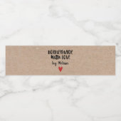 Étiquette Pour Bouteilles D'eau Rustique Kraft fait maison avec amour (Étiquettes simples)