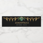 Étiquette Pour Bouteilles D'eau Safari Baby shower Vert Or Noir (Étiquettes simples)