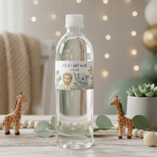 Étiquette Pour Bouteilles D'eau Safari sucré pour bébé sauvage shower 