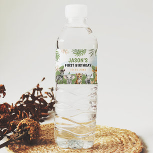 Étiquette Pour Bouteilles D'eau Safari Wild One 1st Boy Birthday