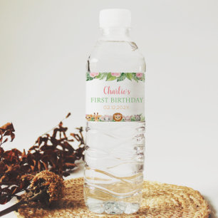 Étiquette Pour Bouteilles D'eau Safari Wild Un Étiquette de bouteille d'eau d'anni