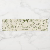 Étiquette Pour Bouteilles D'eau Sage Baby shower cultivé localement (Étiquettes simples)