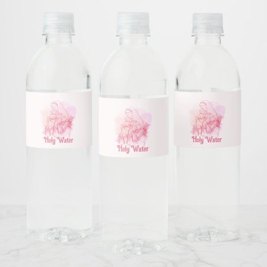 Étiquette Pour Bouteilles D'eau Sainte Eau Rose Florale Vierge Marie Jésus Personn (Bouteilles)