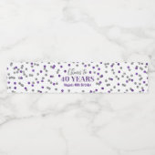 Étiquette Pour Bouteilles D'eau Salutations à 40 Anniversaire de Confetti d'Argent (Étiquettes simples)