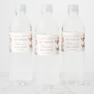 Étiquette Pour Bouteilles D'eau Salutations de la vie des papillons nuptiale douch