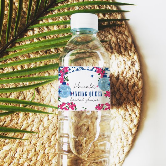 Étiquette Pour Bouteilles D'eau Santorin Musical Bougainvillea nuptiale