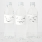 Étiquette Pour Bouteilles D'eau Scénario de calligraphie noire chic moderne Mr et  (Bouteilles)