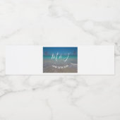 Étiquette Pour Bouteilles D'eau Scène de plage tropicale Sables blancs Mariage mod (Étiquettes simples)