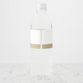 Étiquette Pour Bouteilles D'eau Script Gold | Élégante brosse à main (Dos)