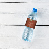 Étiquette Pour Bouteilles D'eau Script Mariage en terre cuite personnalisé