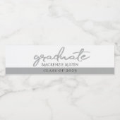 Étiquette Pour Bouteilles D'eau Script Silver Gradué | Faux Metallic tendance (Étiquettes simples)