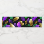Étiquette Pour Bouteilles D'eau Seamless Pattern with Mardi Gras feathers (Étiquettes simples)